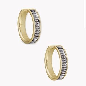 Kendra Scott Jack Gold Hoop Earrings in White Crystal